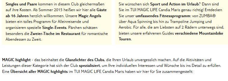 Club Magic Life Candia Maris Highlights Aktivitäten