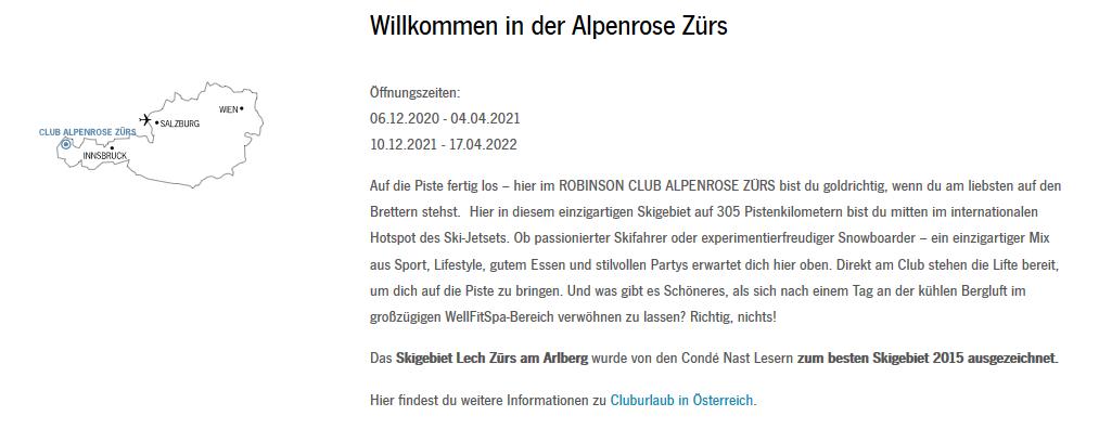 Robinson Alpenrose Zürs 