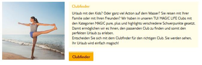 Tui Magic Life Clubfinder