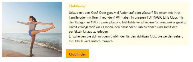 Tui Magic Life Clubfinder